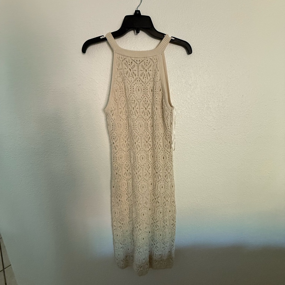 INC International Concepts Beige Lace Midi Dress